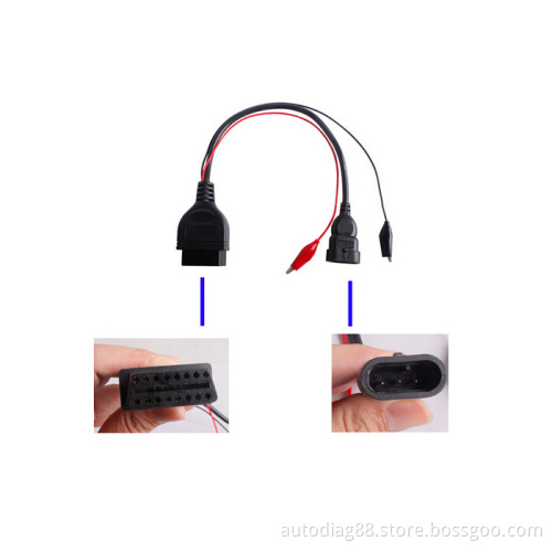 Fiat 3 Pin to OBD2 16 Pin OBD Diagnostic Cable Car Fault Code Cable Diagnostic Connector